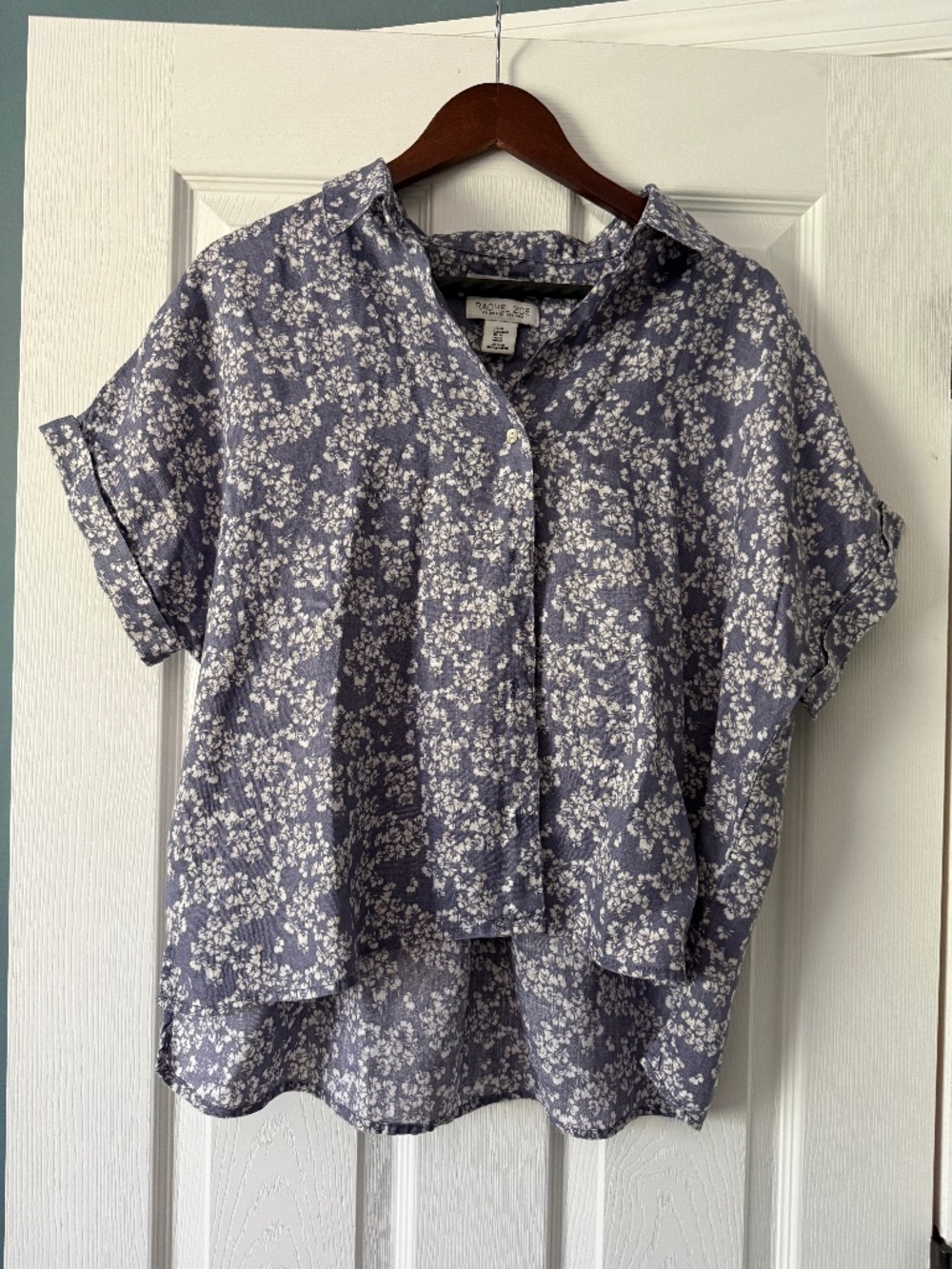 Rachel Zoe linen floral shirt size M